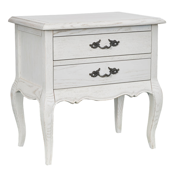  Bedside Table 2 Drawers Storage Cabinet Side End Tables Distressed White