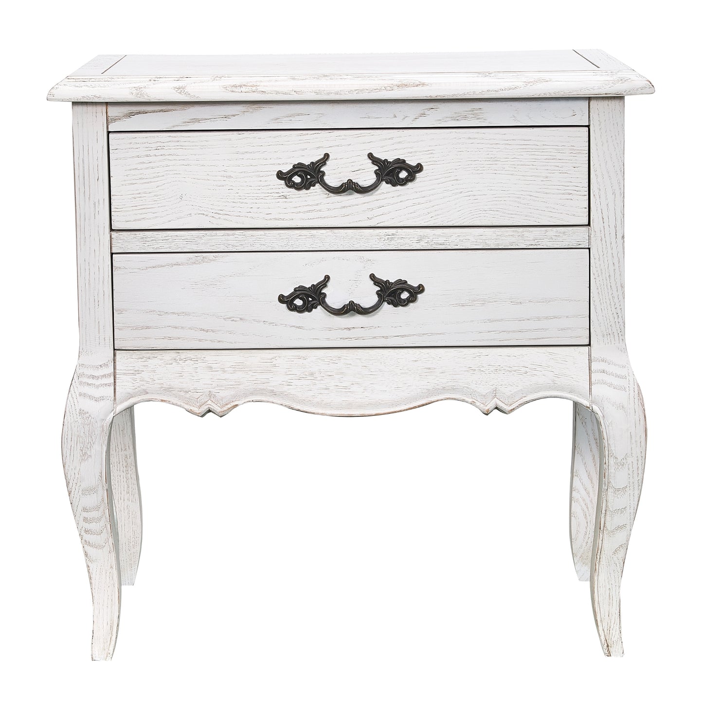 Bedside Table 2 Drawers Storage Cabinet Side End Tables Distressed White