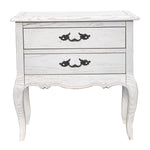 Bedside Table 2 Drawers Storage Cabinet Side End Tables Distressed White