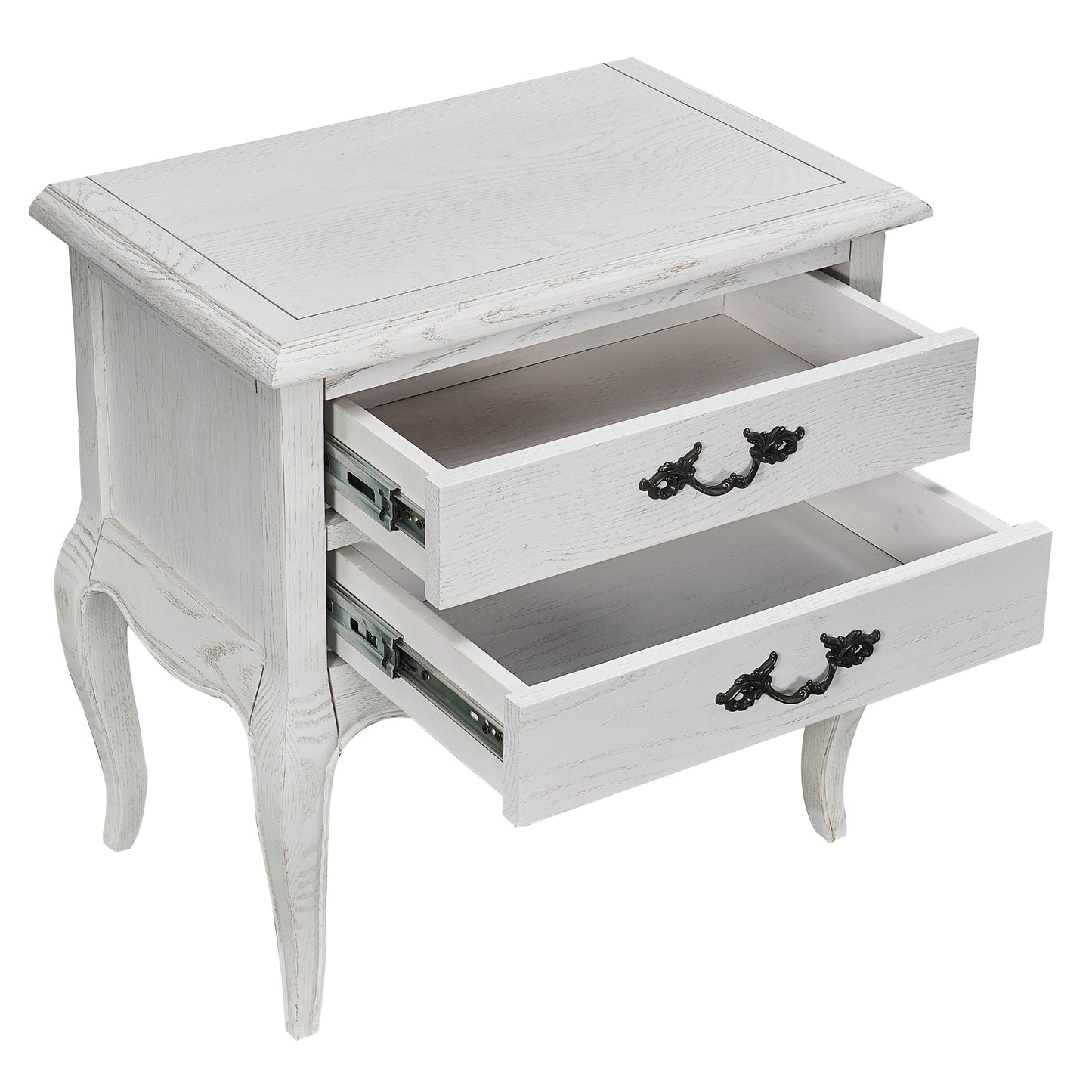 Bedside Table 2 Drawers Storage Cabinet Side End Tables Distressed White