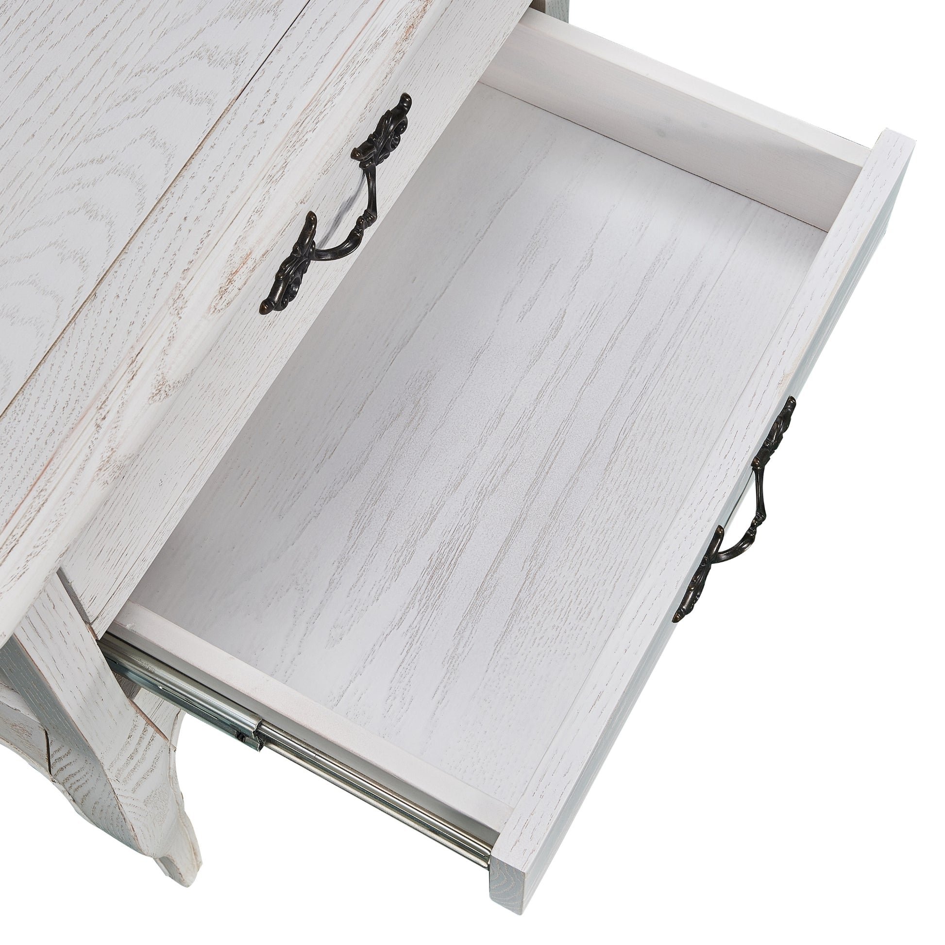 Bedside Table 2 Drawers Storage Cabinet Side End Tables Distressed White