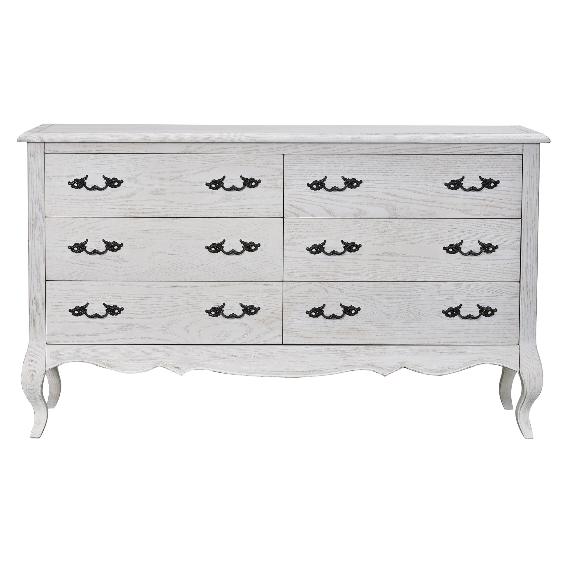 Dresser 6 Chest Of Drawers Storage Cabinet Distressed White
