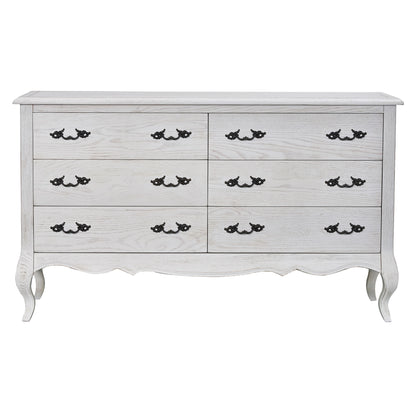 Dresser 6 Chest Of Drawers Storage Cabinet Distressed White