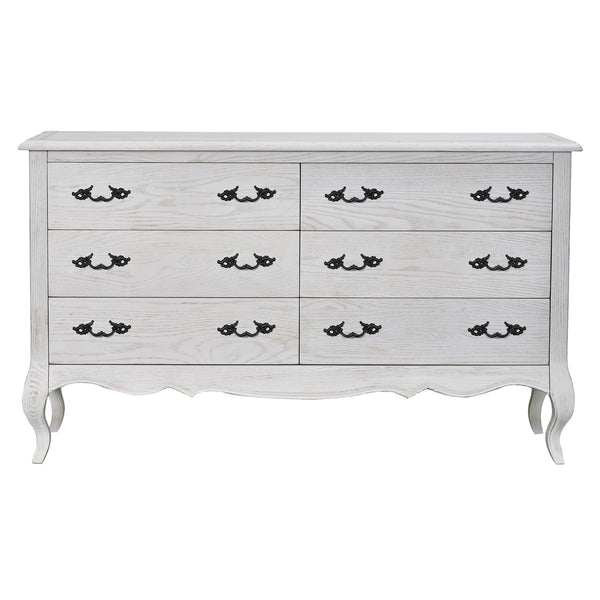  Dresser 6 Chest Of Drawers Storage Cabinet Distressed White