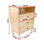 Tallboy 3 Chest Of Drawers Solid Pine Wood Bed Storage Cabinet