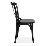 Dining Chair X-Back Solid Timber Wood Seat Black