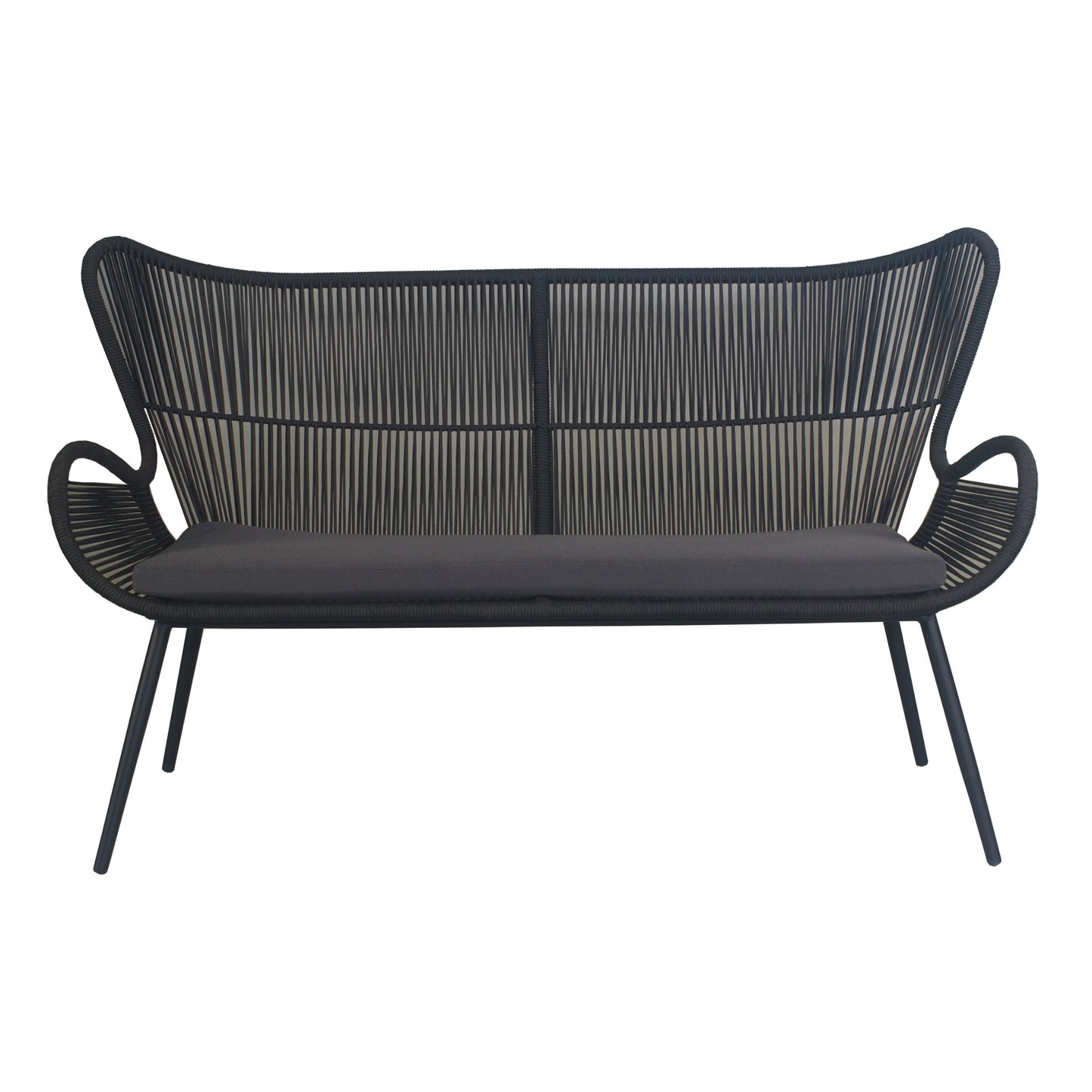 4Pc Outdoor Sofa Set With Cement Top Coffee Table 