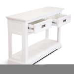 Console Hallway Entry Table 125Cm Solid Acacia Timber Wood Coastal -White