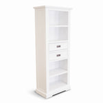 Bookshelf Bookcase 4 Tier Solid Acacia Wood Coastal Furniture - White