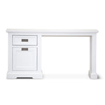 Study Computer Desk 150Cm Office Executive Table Solid Acacia Wood -White