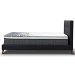 Queen Bed Platform Frame Fabric Upholstered Mattress Base - Charcoal