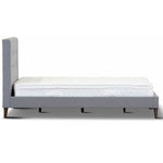 King Single Bed Platform Frame Fabric Upholstered Mattress Base - Grey