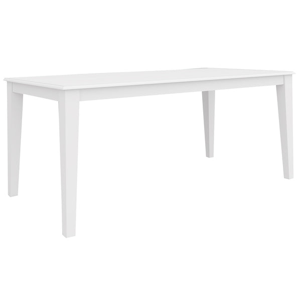  Dining Table 180Cm Solid Acacia Timber Wood Hampton Furniture - White