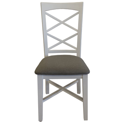 Dining Chair Set Of 2 Solid Acacia Timber Wood Hampton Furniture - White