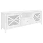 Entertainment Tv Unit 170Cm Solid Acacia Wood Hampton - White