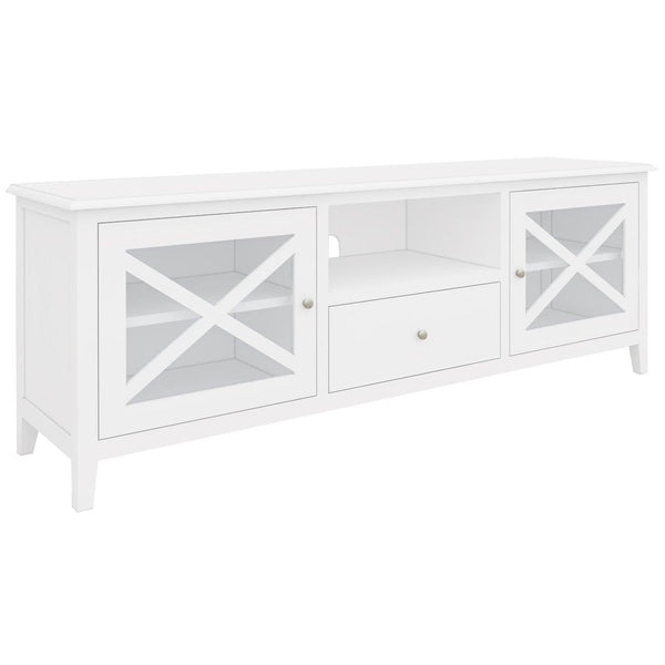  Entertainment Tv Unit 170Cm Solid Acacia Wood Hampton - White