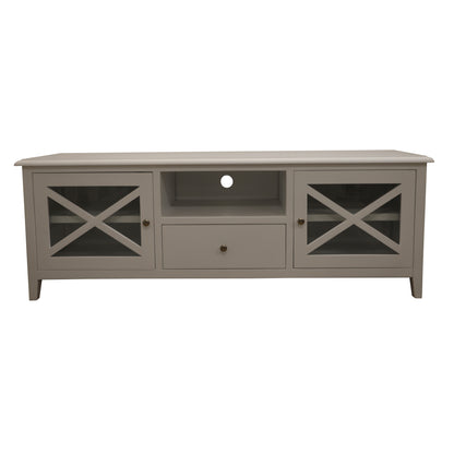 Etu Entertainment Tv Unit 210Cm Solid Acacia Wood Hampton - White