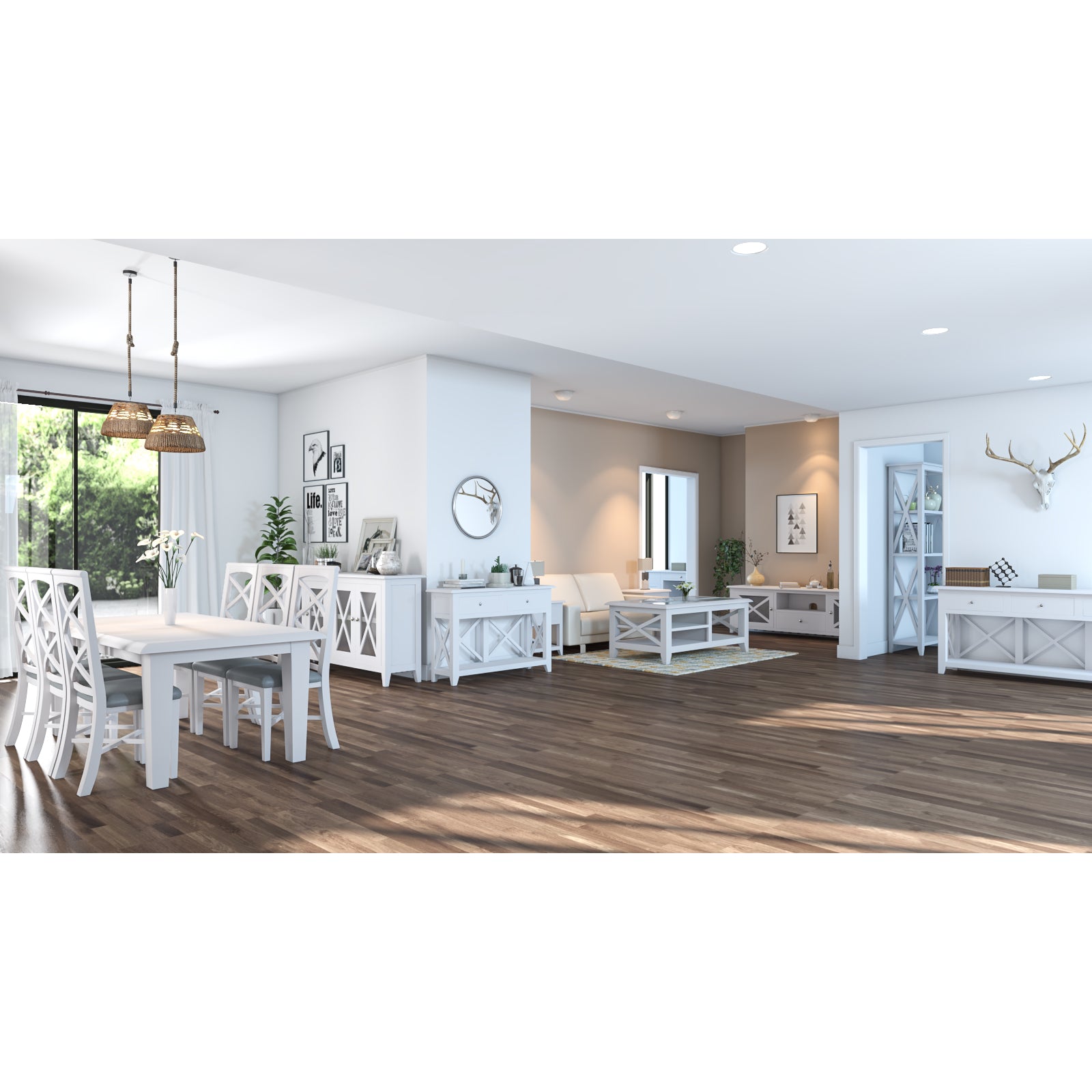 Study Computer Desk 140Cm Office Executive Table Solid Acacia Wood - White
