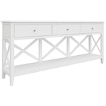 Console Hallway Entry Table 176Cm Solid Acacia Timber Wood Hampton - White