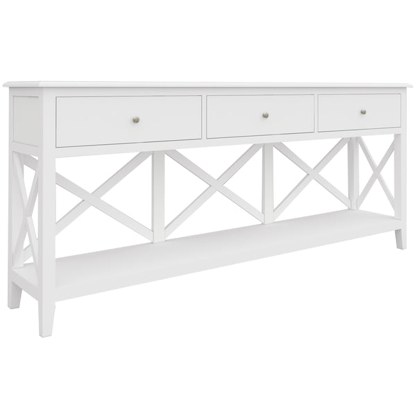  Console Hallway Entry Table 176Cm Solid Acacia Timber Wood Hampton - White