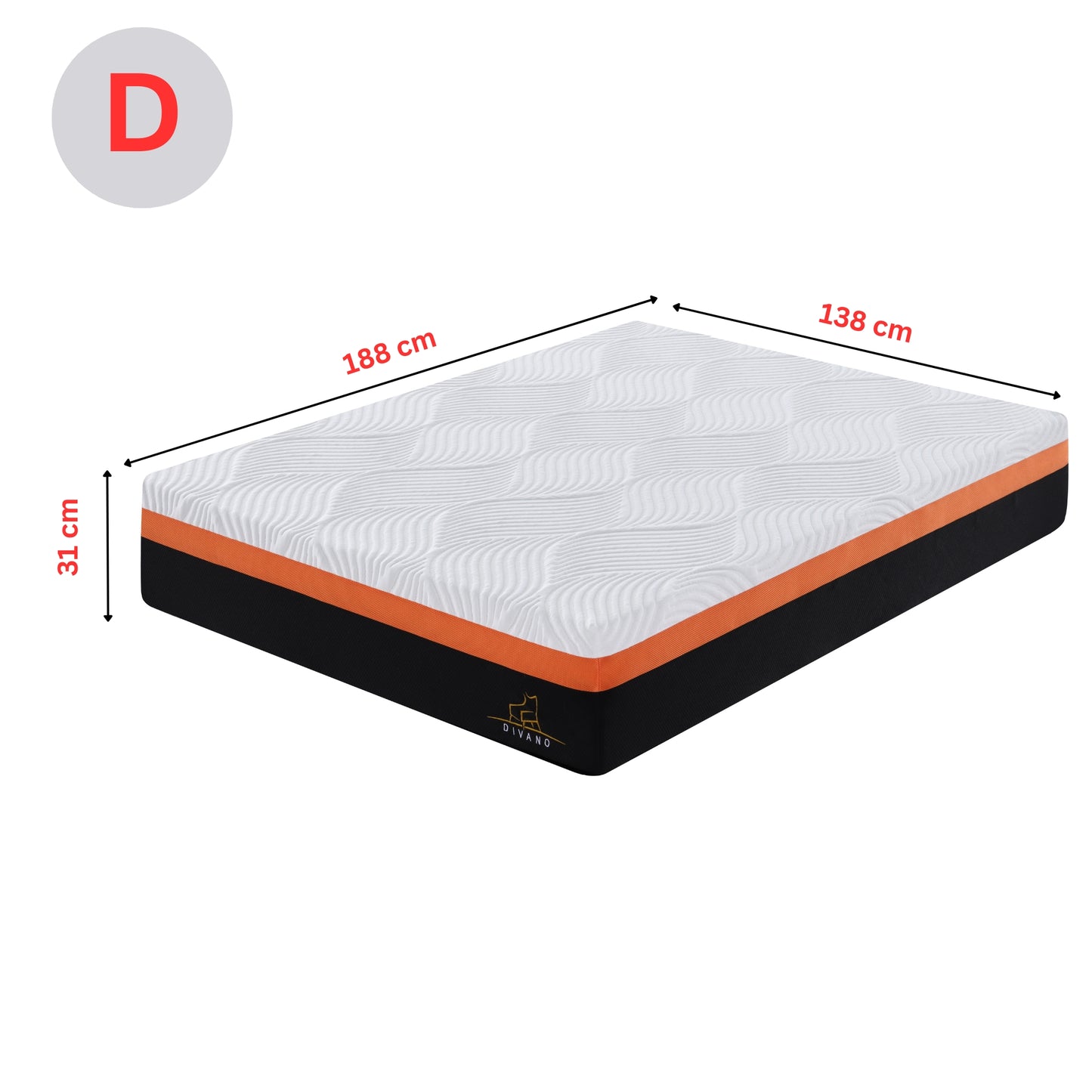 H&L Memory Foam Medium-Firm Feel 31Cm Mattress