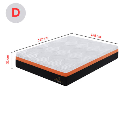 H&L Memory Foam Medium-Firm Feel 31Cm Mattress