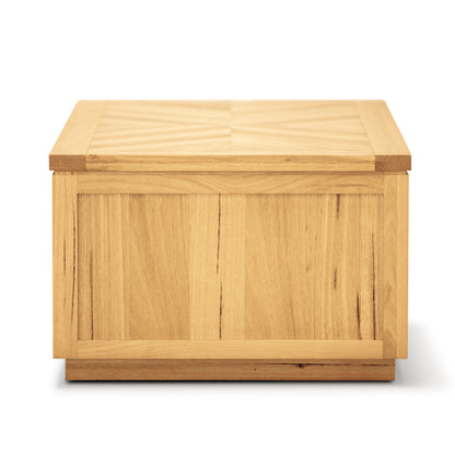 Lamp Side Table 65Cm Parquet Top Solid Messmate Timber Wood - Natural