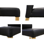 Dining Chair Set Of 4 Pu Leather Seat Solid Messmate Timber - Black