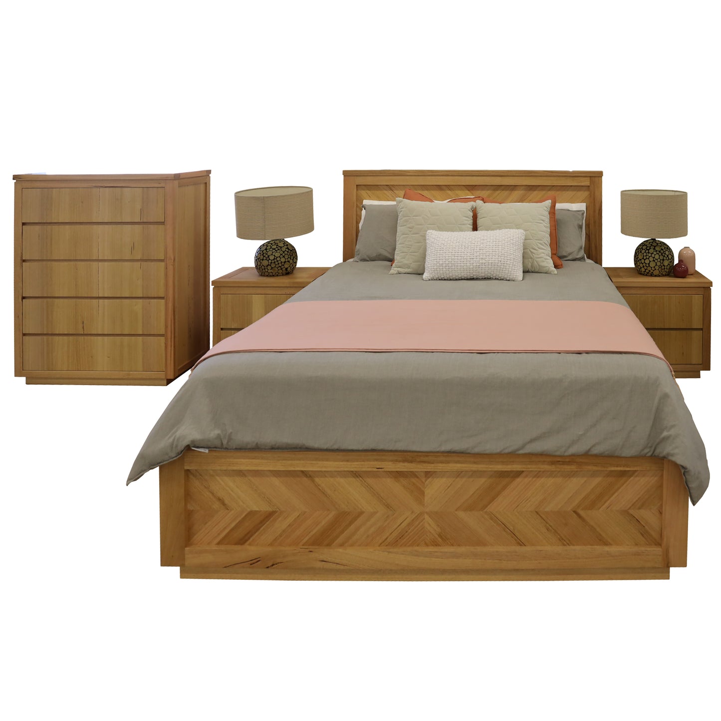 2Pc Bedside Table 2 Drawers Storage Cabinet Nightstand End Tables