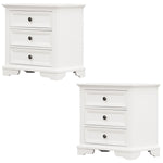 Bedside Table 2 Drawers - White