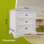 Bedside Table 2 Drawers - White