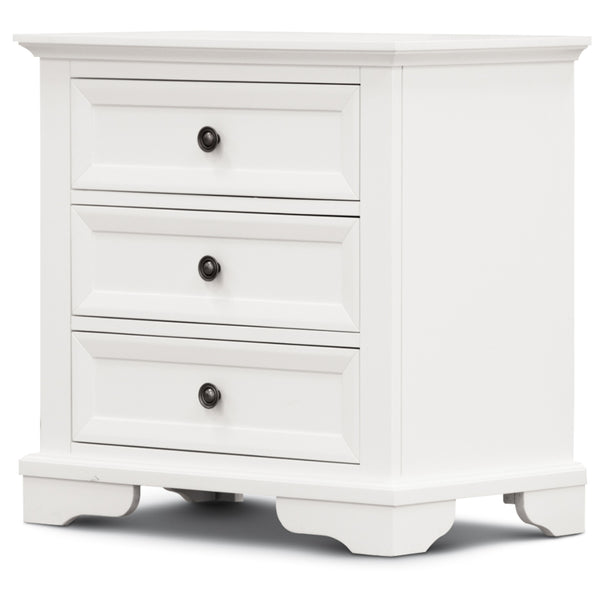  Bedside Table 3 Drawers Storage Cabinet Nightstand End Tables - White