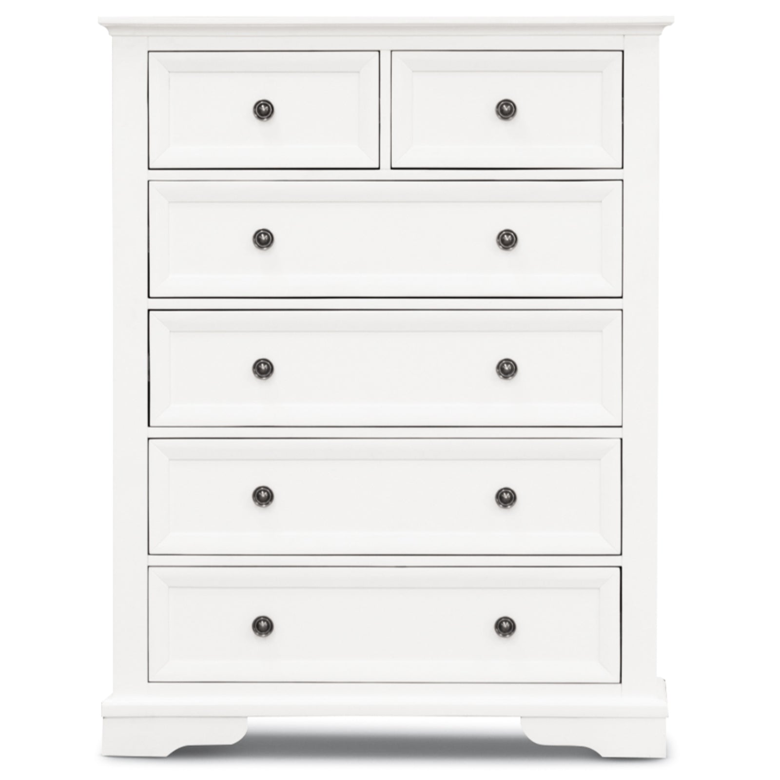 Tallboy 6 Chest Of Drawers Solid Acacia Wood Bed Storage Cabinet - White
