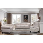 Back Chair Sofa Chesterfield Armchair Fabric Uplholstered - Beige