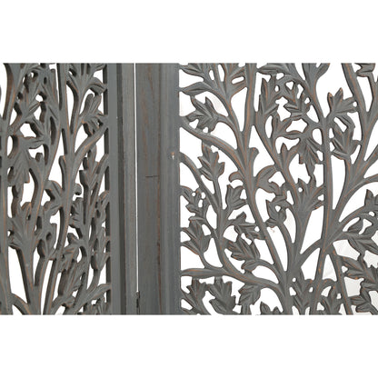 4 Panel Room Divider Screen Privacy Shoji Timber Wood Stand - Dark Grey