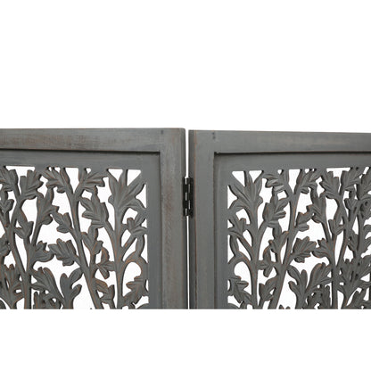 4 Panel Room Divider Screen Privacy Shoji Timber Wood Stand - Dark Grey