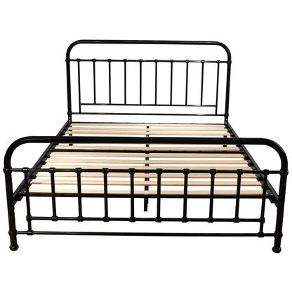 Queen Bed Size Metal Frame Platform Mattress Base - Black