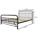 Metallica Double Bed Size Metal Frame Platform Mattress Base - Black