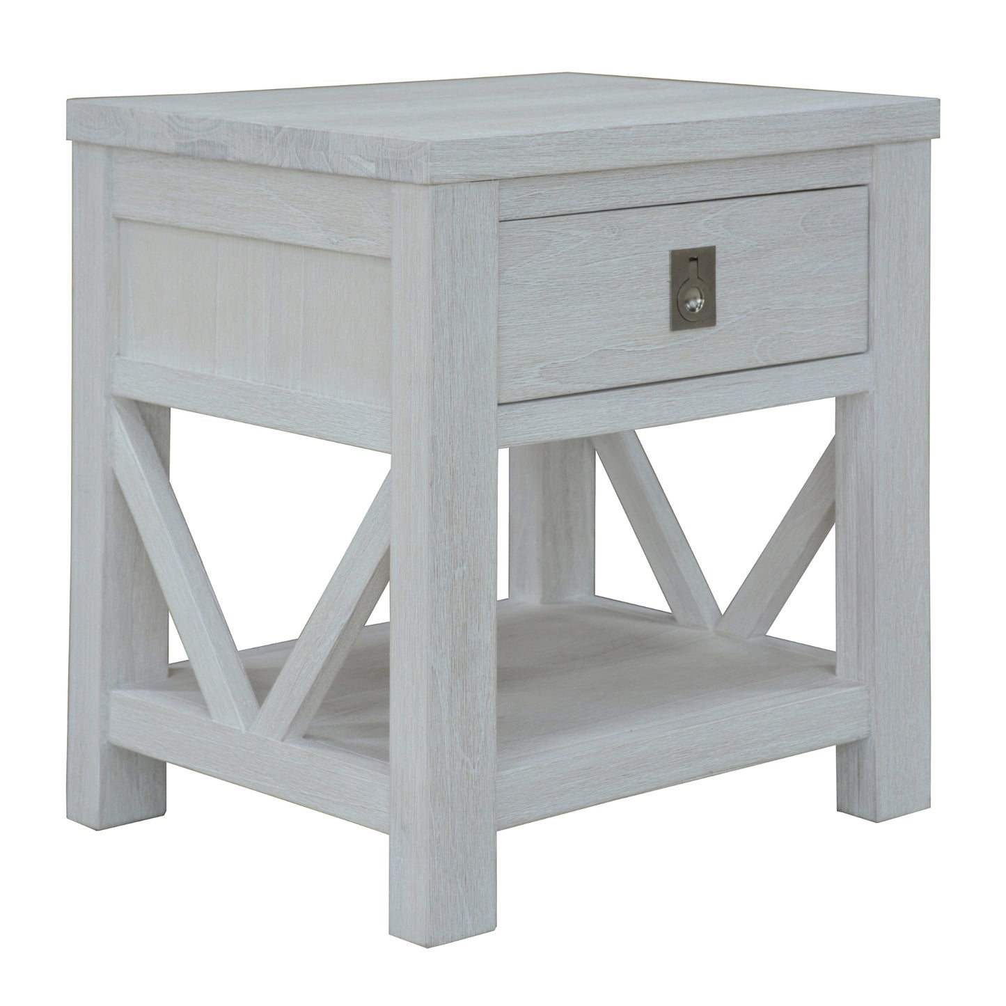 3Pc Set 2 Bedside Tallboy Storage Cabinet Side End Table White Wash
