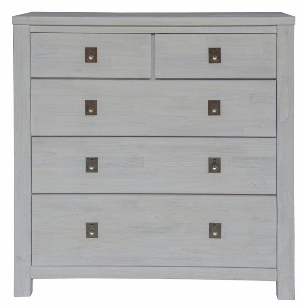  Tallboy 5 Chest Of Drawers Storage Cabinet White Wash