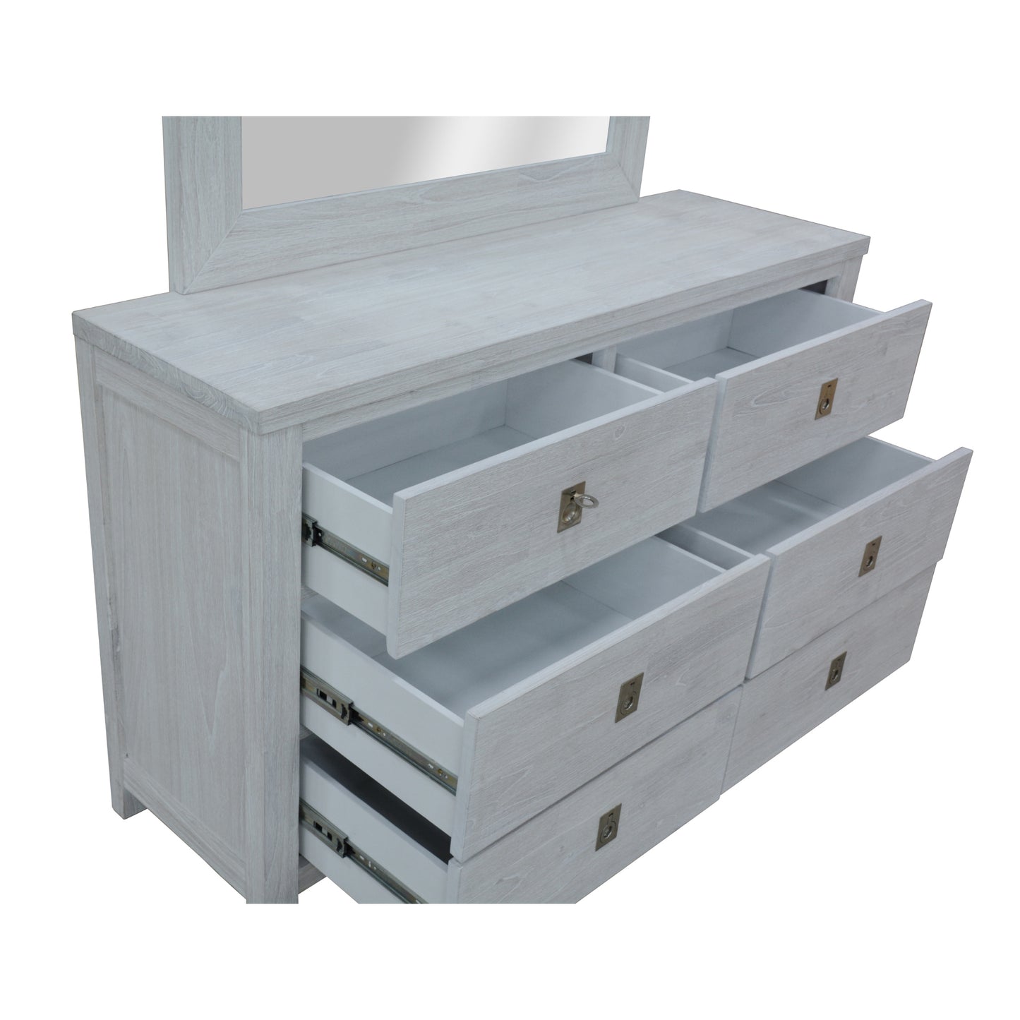 Dresser 6 Chest Of Drawers Storage Cabinet White Wash