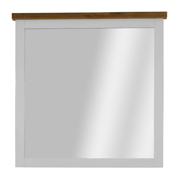  Dresser Mirror Vanity Dressing Table Solid Wood Frame - White Brown