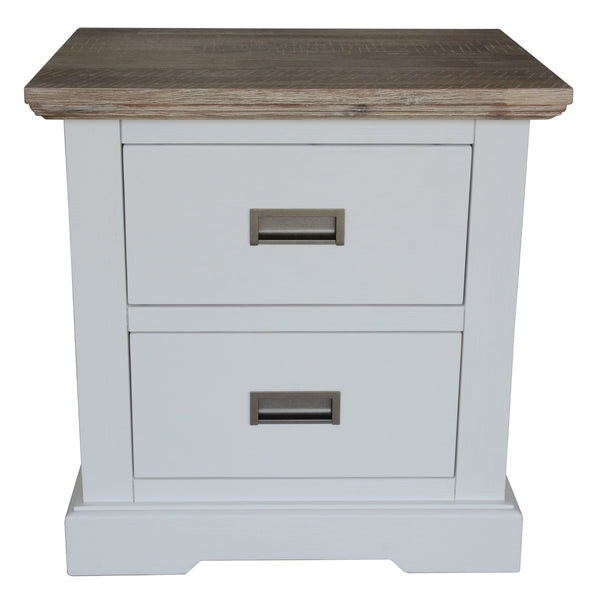  Bedside Table 2 Drawers Storage Cabinet Nightstand White Grey