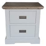 Bedside Table 2 Drawers Storage Cabinet Nightstand White Grey