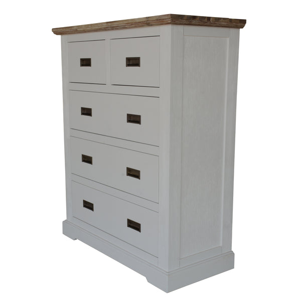  Tallboy 5 Chest Of Drawers Bed Storage Cabinet Stand White Grey