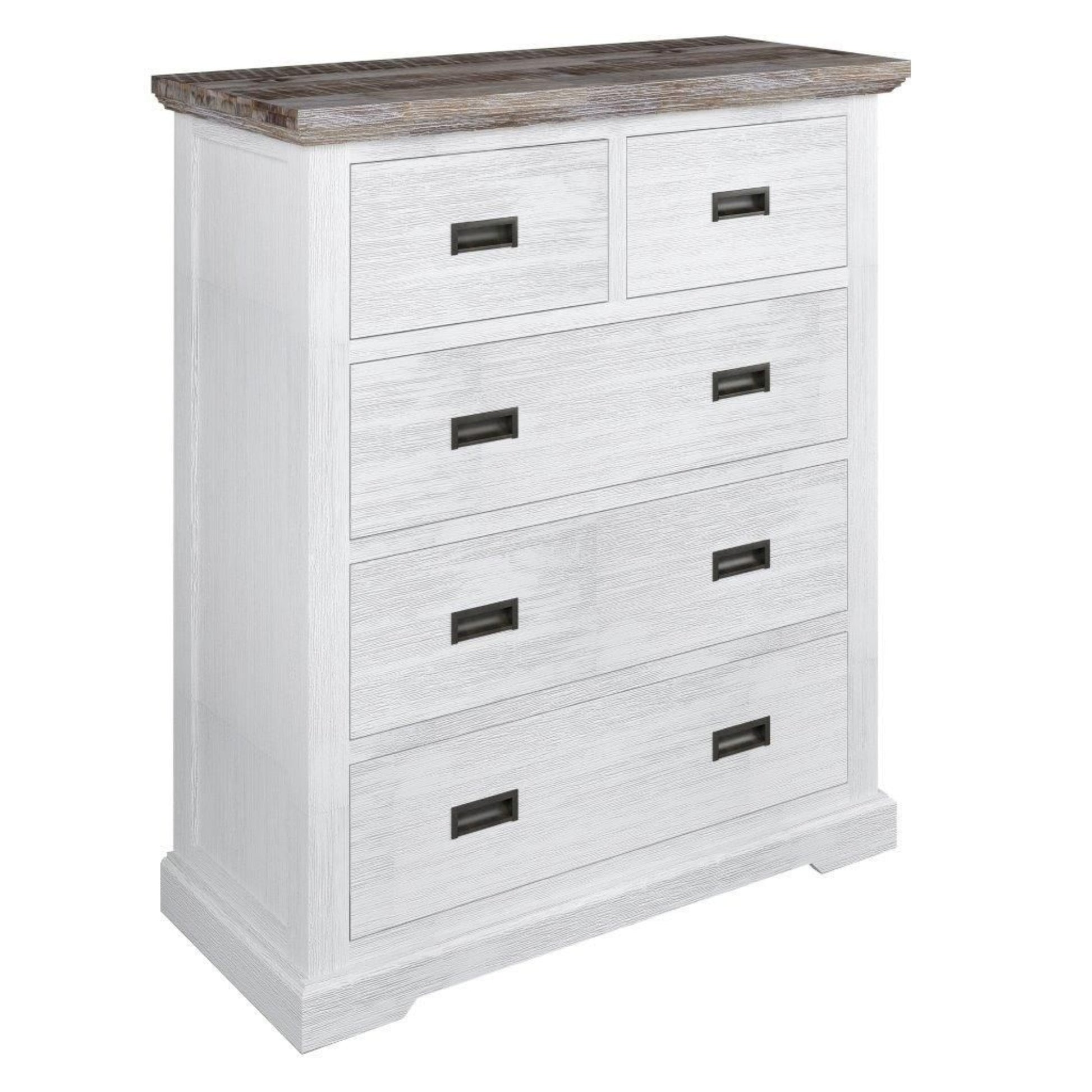 Tallboy 5 Chest Of Drawers Bed Storage Cabinet Stand White Grey