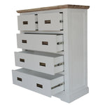 Tallboy 5 Chest Of Drawers Bed Storage Cabinet Stand White Grey