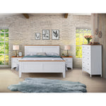 Tallboy 5 Chest Of Drawers Solid Rubber Wood Bed Storage Cabinet - White