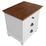 Bedside Nightstand 3 Drawers Storage Cabinet Shelf Side Table - White