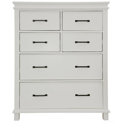 Tallboy 6 Chest Of Drawers Solid Pine Wood Bed Storage Cabinet - White